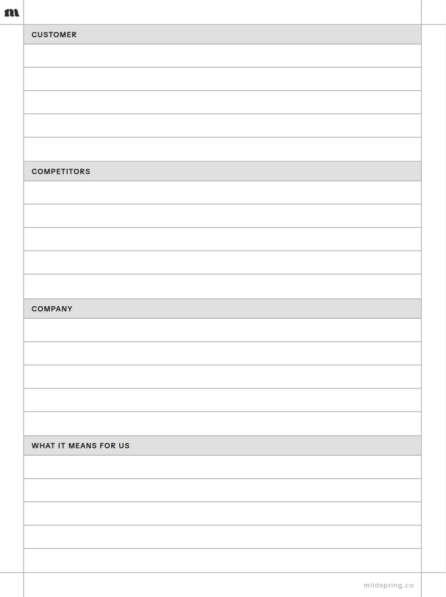 3C Analysis template page preview