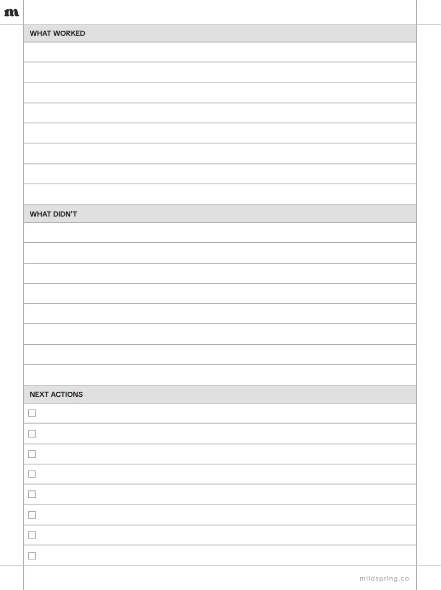 Retrospective template page preview